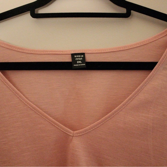 SHEIN Qutie Plus Peplum V Neck Tee - Picture 3 of 6